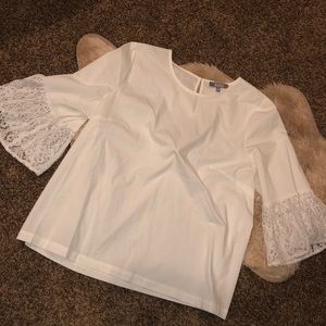 White BELL sleeve Flare Flowy Sleeve Top